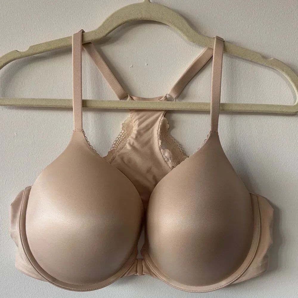 Victoria’s Secret “Body by Victoria” Perfect Shape Front Clasp Tan Bra Size 38D